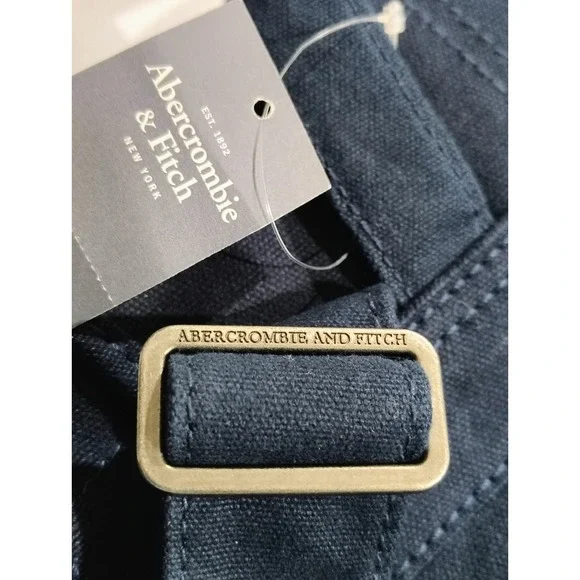 Abercrombie & Fitch Backpback navy blue womens Messenger bag purse Canvas - Picture 4 of 12